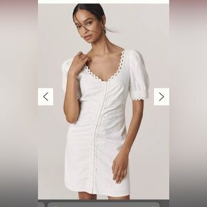 Forever That Girl Puff-Sleeve Scoop-Neck Mini Dress Size Large